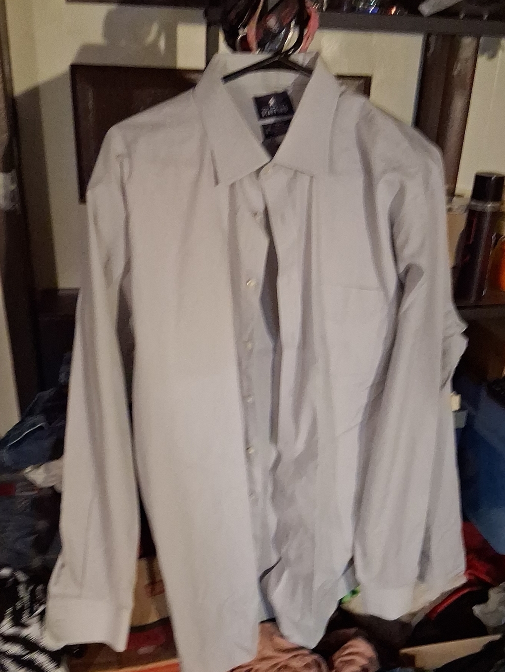 Stafford Light Gray Long-Sleeve Dress Shirt
